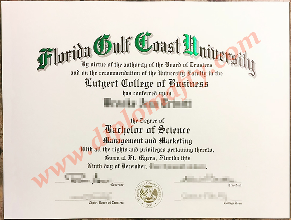 Florida Gulf Coast University diploma