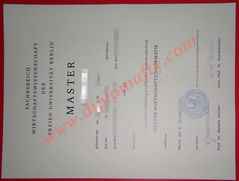 Free University of Berlin diploma