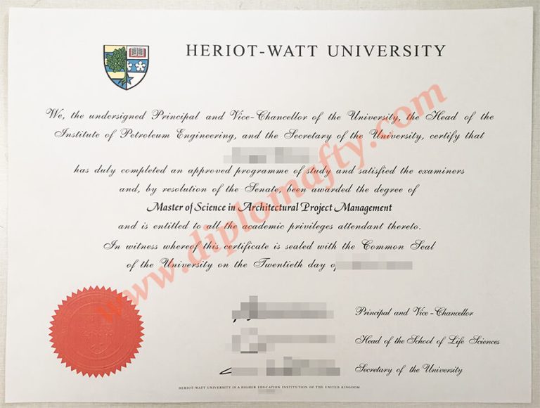 Heriot-Watt University diploma