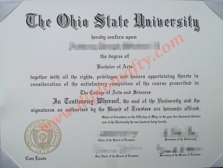 The Ohio State University diploma