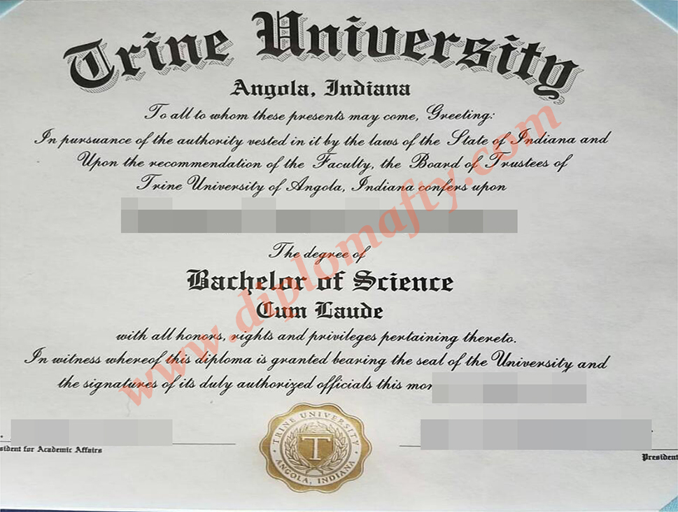 Trine University diploma