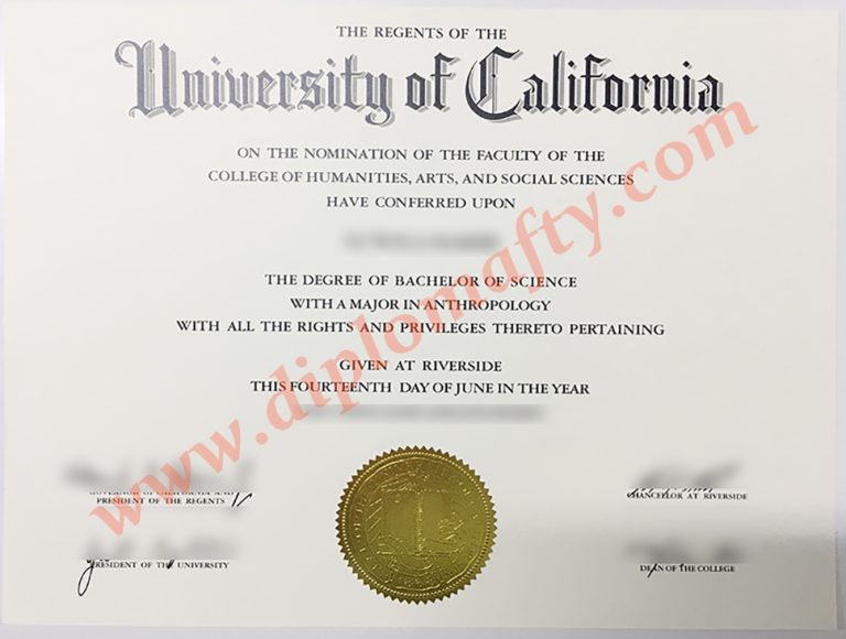 University of California Riverside diploma