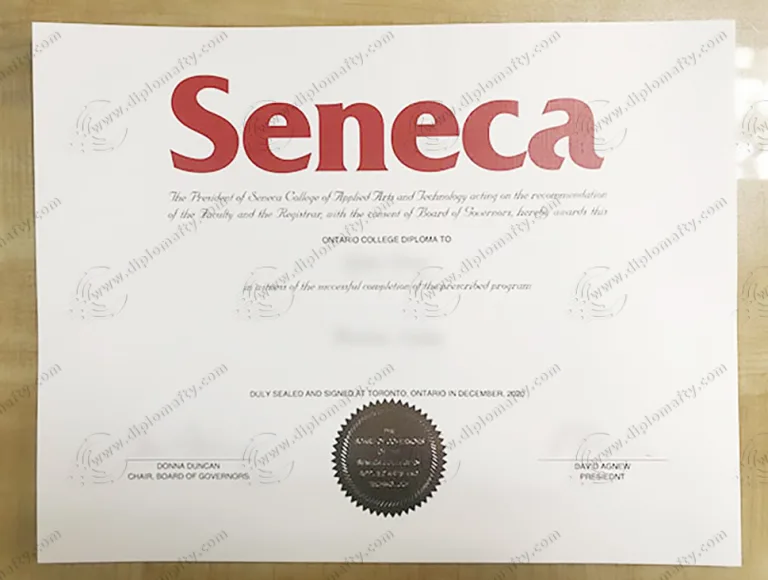 Seneca College of Applied Arts and Technology Graduation Certificate