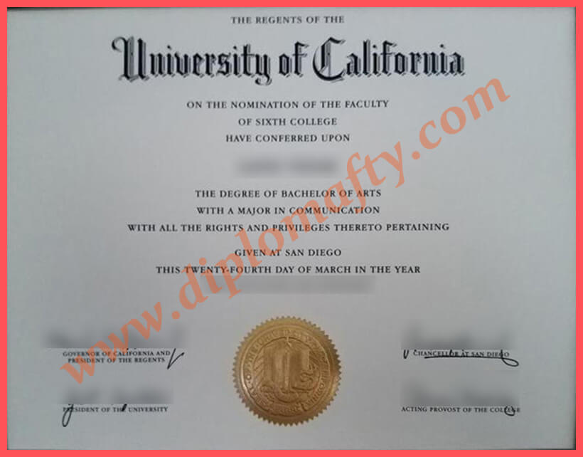 购买UC San Diego diploma