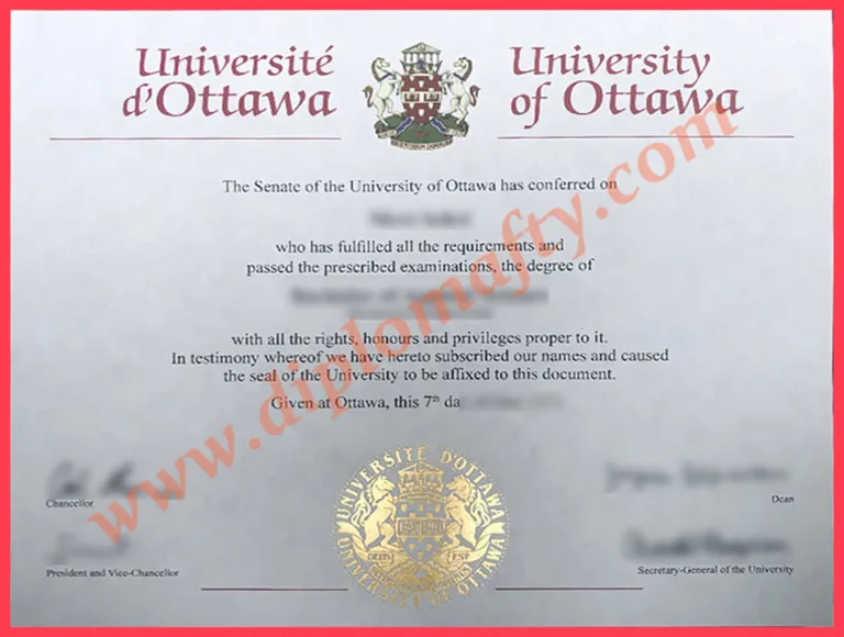 办理uOttawa渥太华大学文凭证书