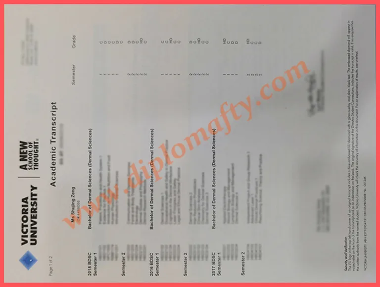 定做维多利亚大学成绩单