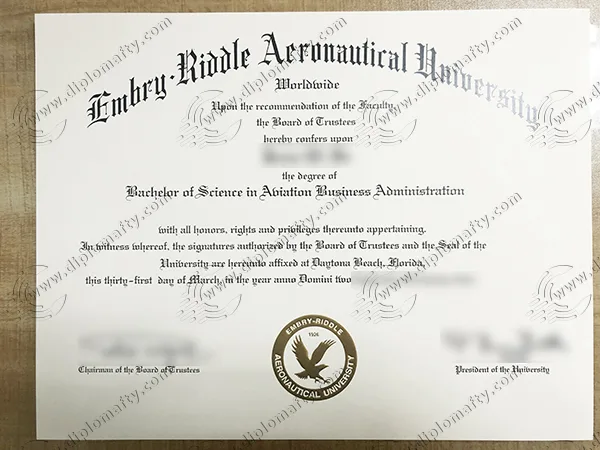 Embry-Riddle Aeronautical University Diploma