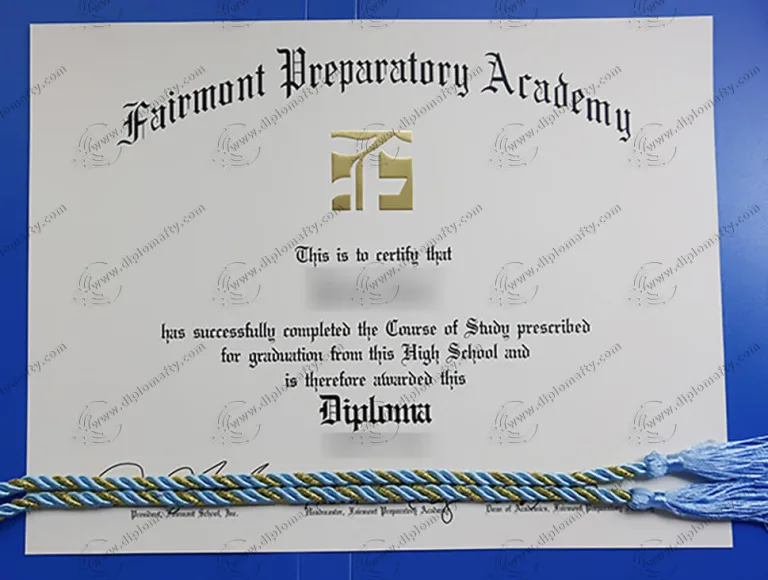 Fairmont Preparatory Academy Certificate