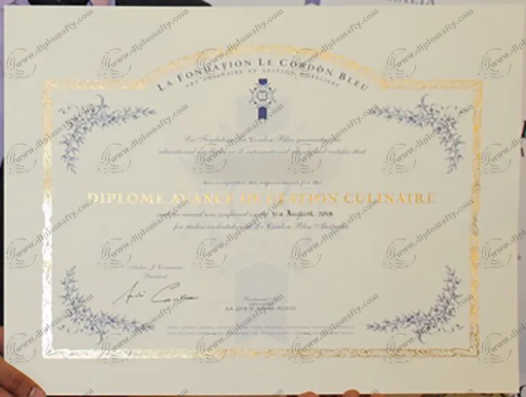 Le Cordon Bleu diploma