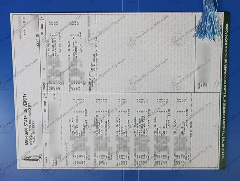 Michigan State University Transcripts