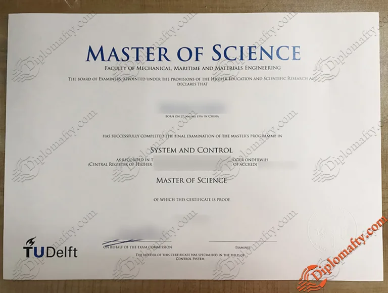 TUDelft Graduation Certificate