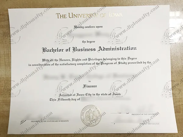 The University of Iowa Graduation Certificate