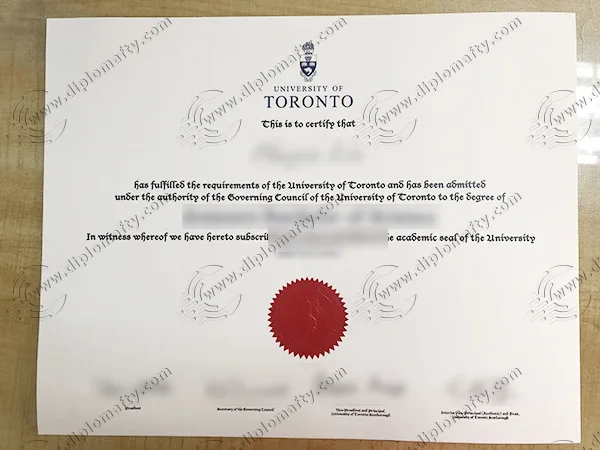 University of Toronto Graduation Certificate