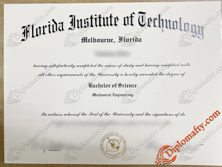 Florida Institute of Technology Graduation certificate