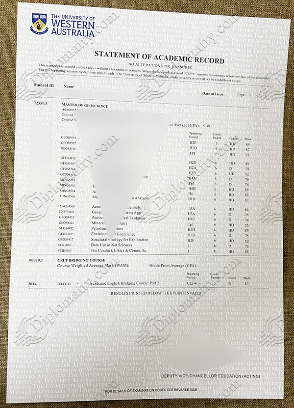 补办西澳大学成绩单