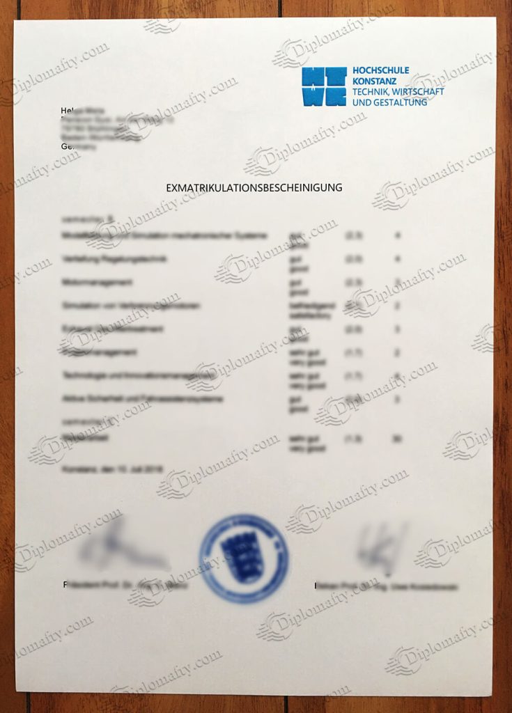 办理康斯坦茨大学成绩单