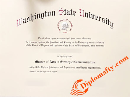 Washington State University Graduation Certificate