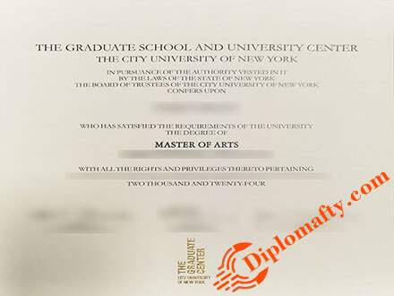 CUNY Graduate Center Graduation Certificate